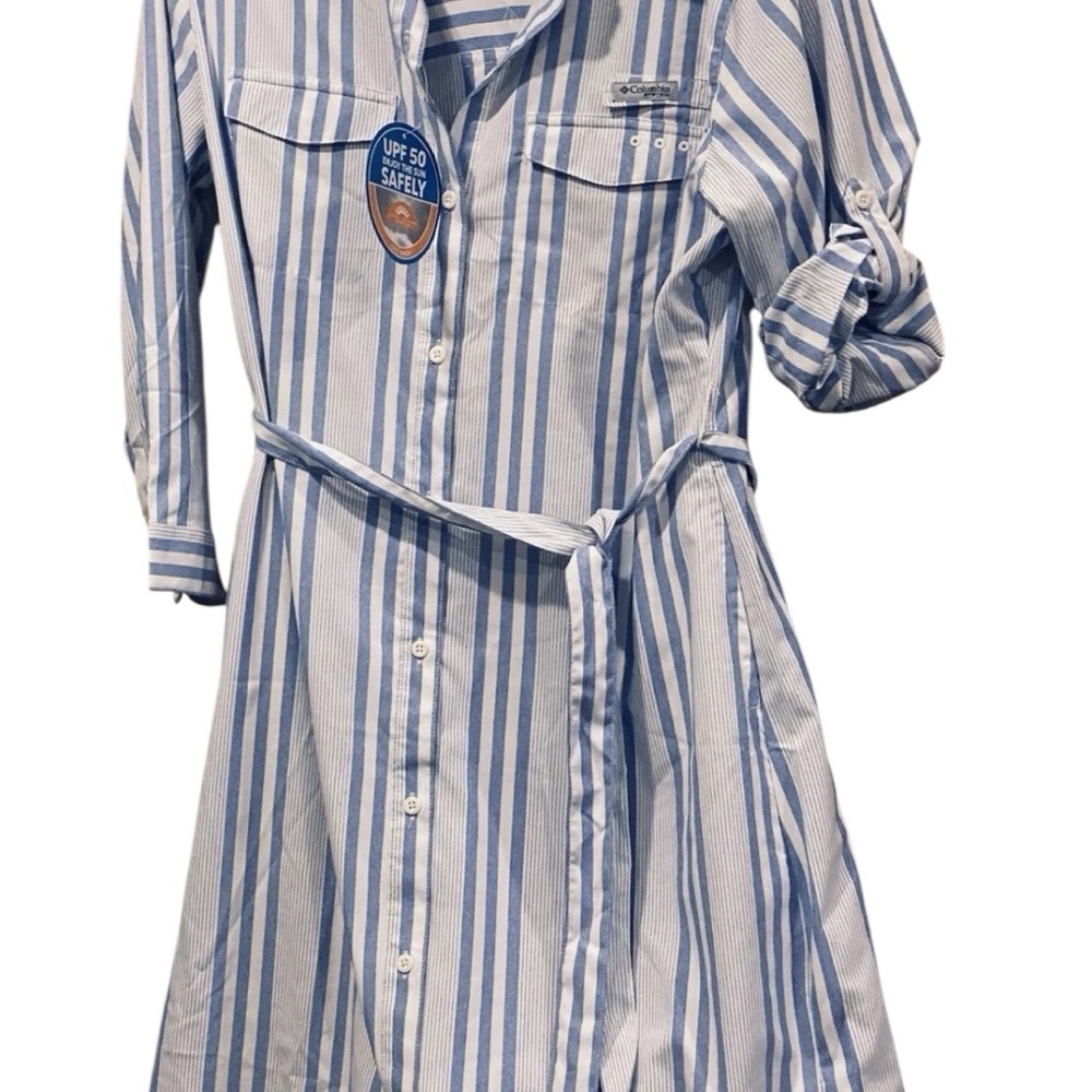Columbia Blue and White Striped Dress